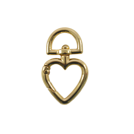 Mosquetão Coração - Dourado