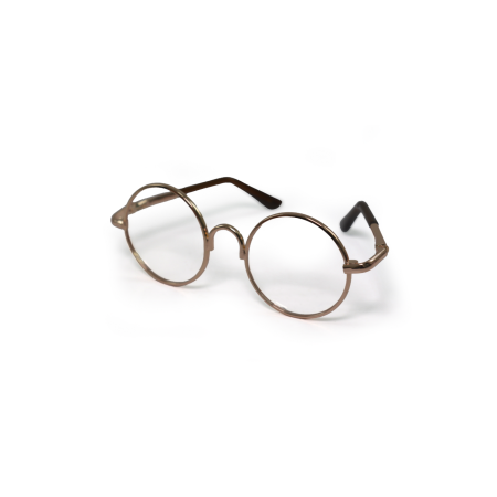 Óculos Amigurumi - Redondo Dourado