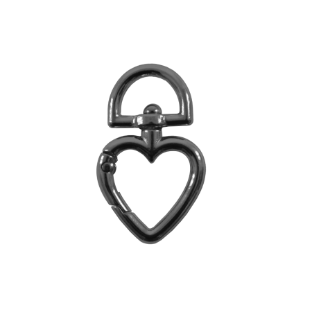 Mosquetão Coração - Preto