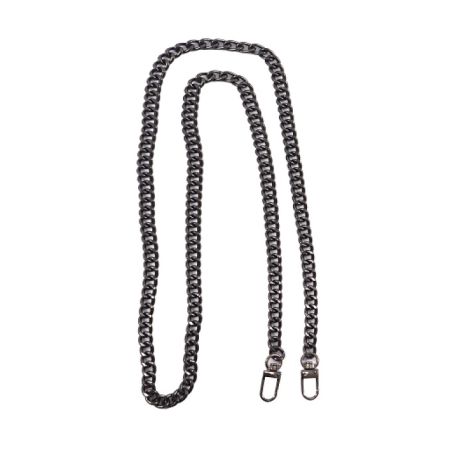 Alça de Metal Corrente Fina 120 cm - Preta