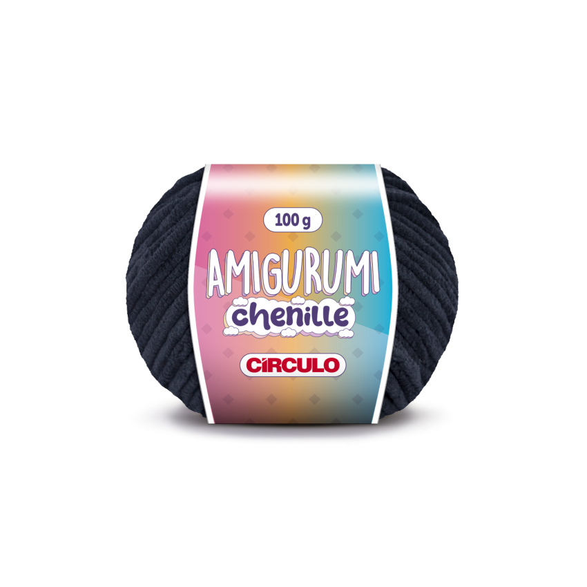 8990 - Amigurumi Chenille - Preto