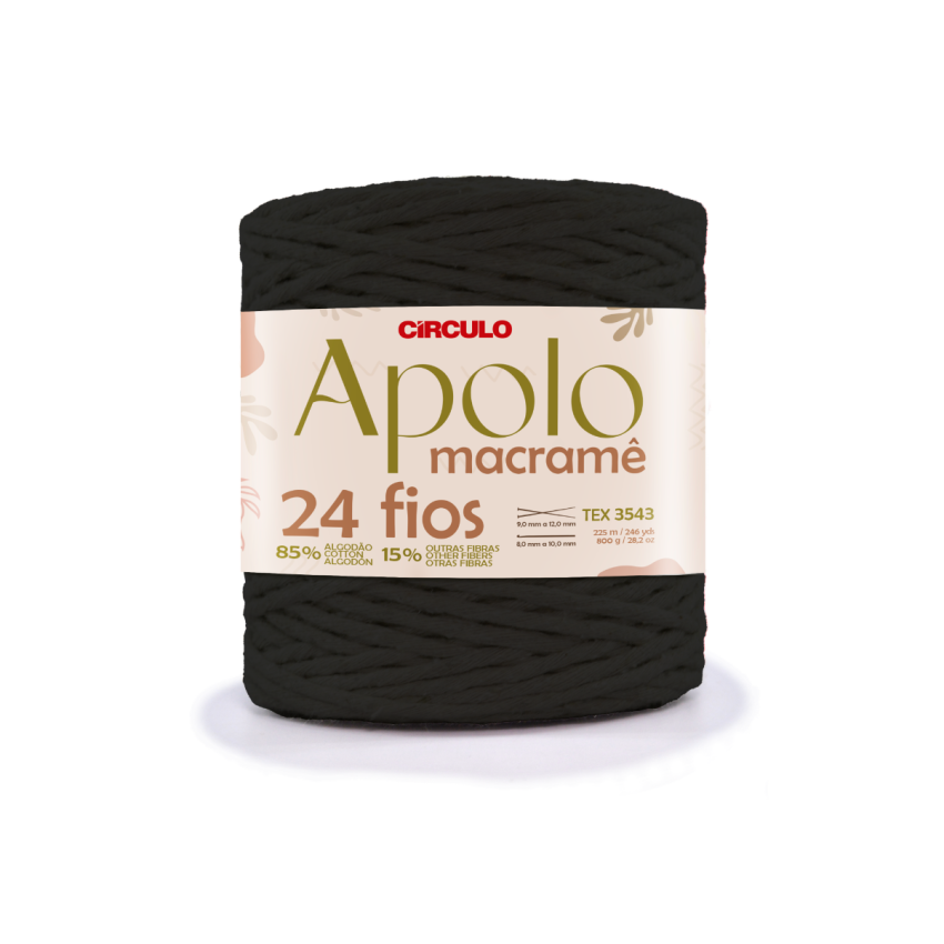 8990 - Apolo Macramê - Preto